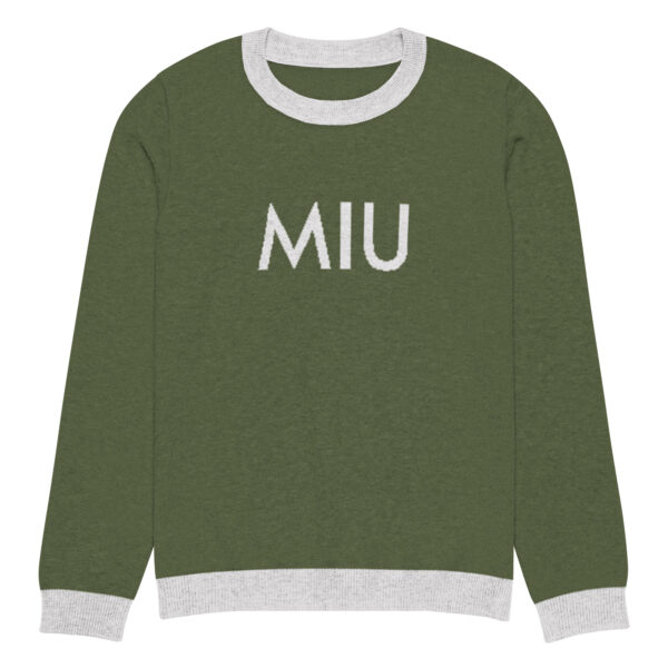 Olive knitted crew neck sweater - Image 3