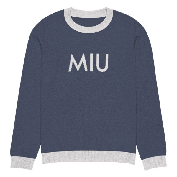 Navy Knitted crew neck sweater - Image 3