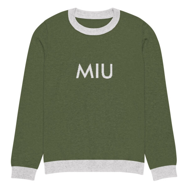 Olive knitted crew neck sweater