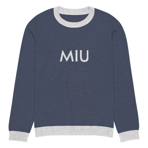 Navy Knitted crew neck sweater