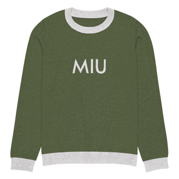 Olive knitted crew neck sweater - Image 9