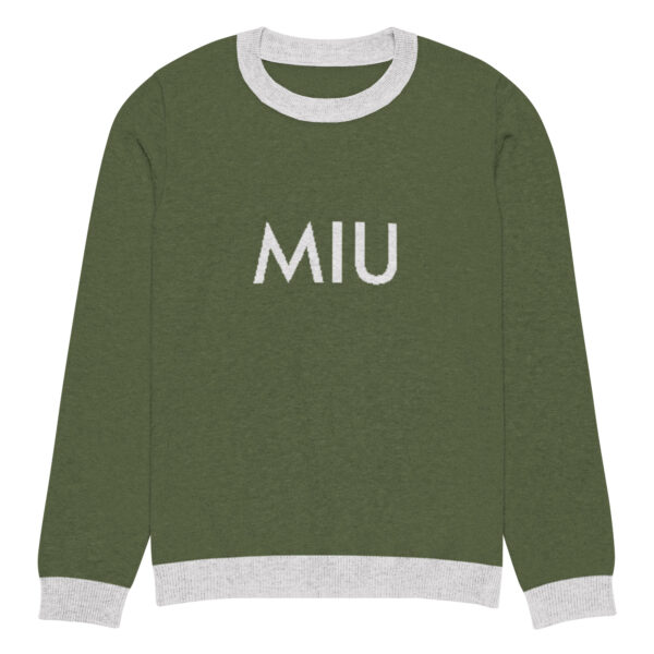 Olive knitted crew neck sweater - Image 7