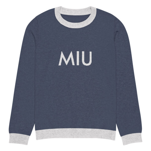 Navy Knitted crew neck sweater - Image 7