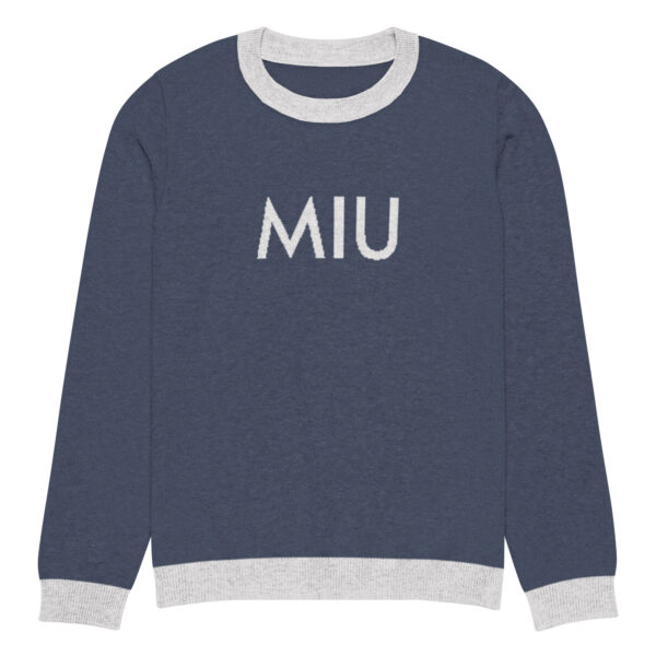 Navy Knitted crew neck sweater - Image 5