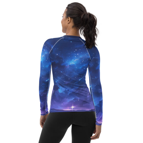 Women's Blue Cosmic Rash Guard - Image 2